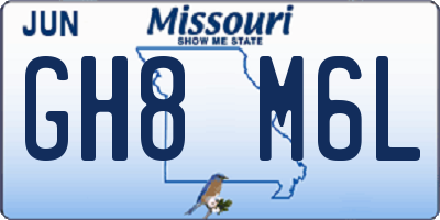 MO license plate GH8M6L