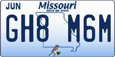 MO license plate GH8M6M