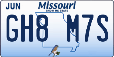 MO license plate GH8M7S