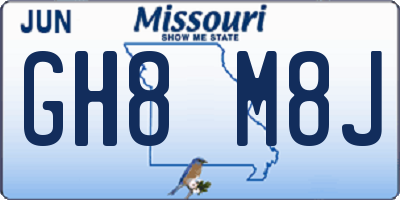 MO license plate GH8M8J