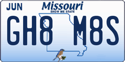 MO license plate GH8M8S