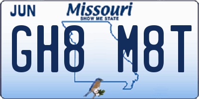 MO license plate GH8M8T