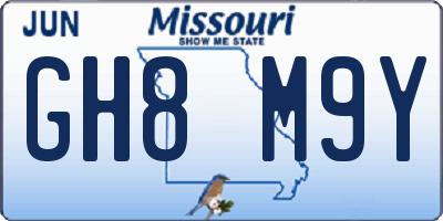 MO license plate GH8M9Y