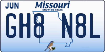 MO license plate GH8N8L