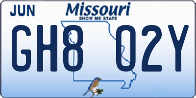MO license plate GH8O2Y