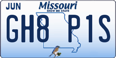 MO license plate GH8P1S
