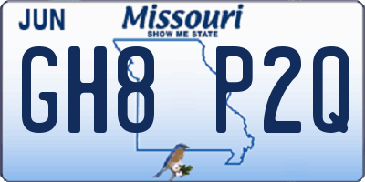 MO license plate GH8P2Q
