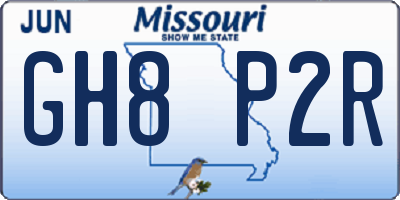 MO license plate GH8P2R