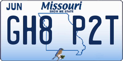MO license plate GH8P2T