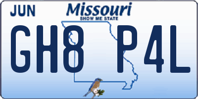 MO license plate GH8P4L