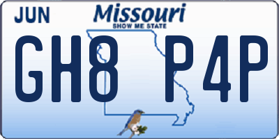 MO license plate GH8P4P
