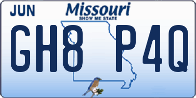MO license plate GH8P4Q
