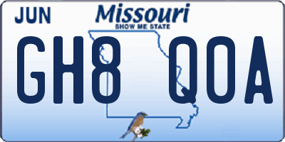 MO license plate GH8Q0A