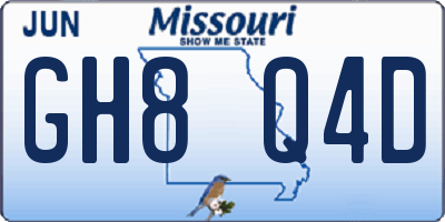 MO license plate GH8Q4D