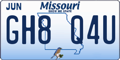 MO license plate GH8Q4U
