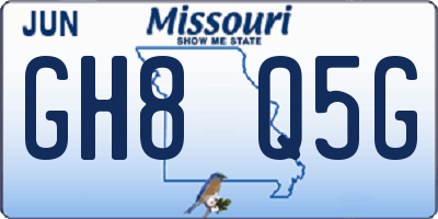 MO license plate GH8Q5G