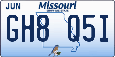 MO license plate GH8Q5I