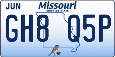 MO license plate GH8Q5P