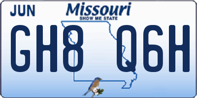 MO license plate GH8Q6H