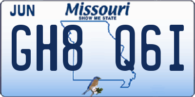 MO license plate GH8Q6I