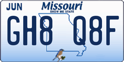MO license plate GH8Q8F