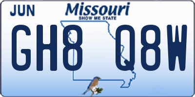 MO license plate GH8Q8W