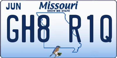 MO license plate GH8R1Q