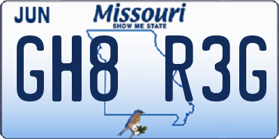 MO license plate GH8R3G