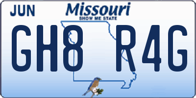 MO license plate GH8R4G
