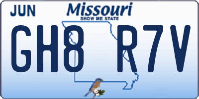MO license plate GH8R7V