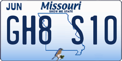 MO license plate GH8S1O