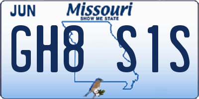 MO license plate GH8S1S