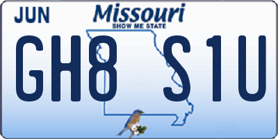 MO license plate GH8S1U