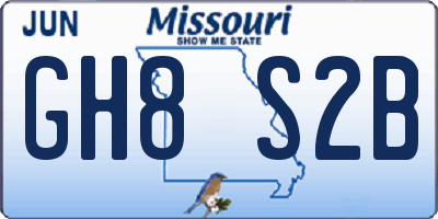 MO license plate GH8S2B