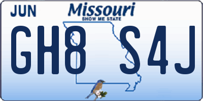 MO license plate GH8S4J