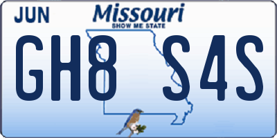 MO license plate GH8S4S