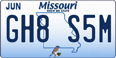 MO license plate GH8S5M