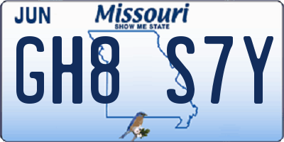 MO license plate GH8S7Y