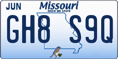 MO license plate GH8S9Q