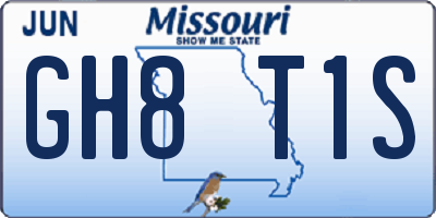 MO license plate GH8T1S