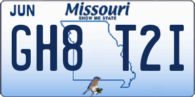 MO license plate GH8T2I