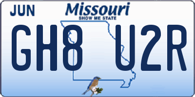 MO license plate GH8U2R