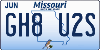 MO license plate GH8U2S