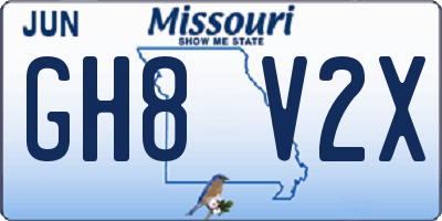 MO license plate GH8V2X