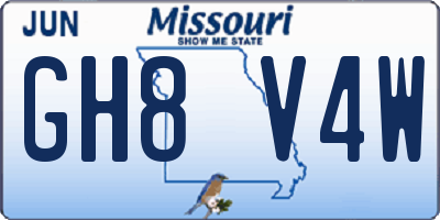 MO license plate GH8V4W