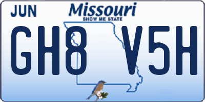 MO license plate GH8V5H