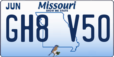 MO license plate GH8V5O
