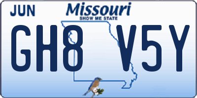 MO license plate GH8V5Y