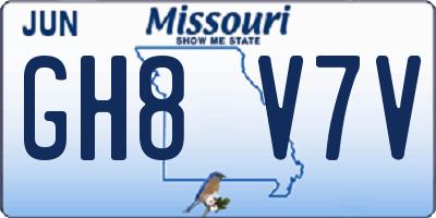 MO license plate GH8V7V