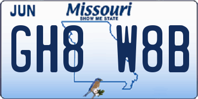 MO license plate GH8W8B